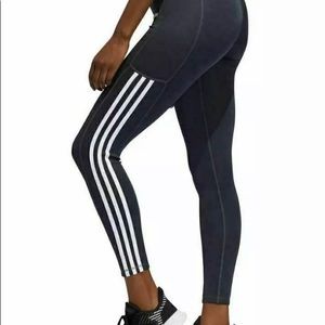 Adidas Ladies' High Waist 7/8 3-Stripe Active Tight With Pocket Sz M - Used